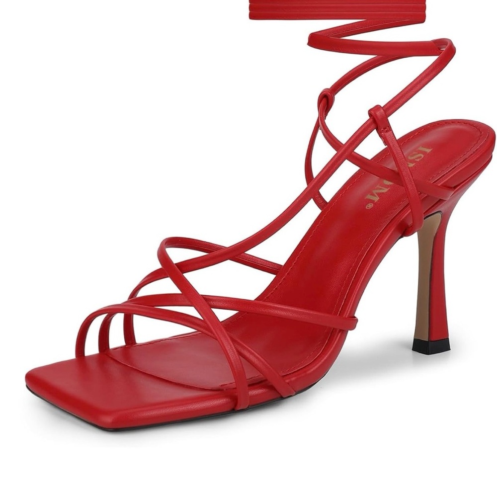 Stylish Red Strappy Heels